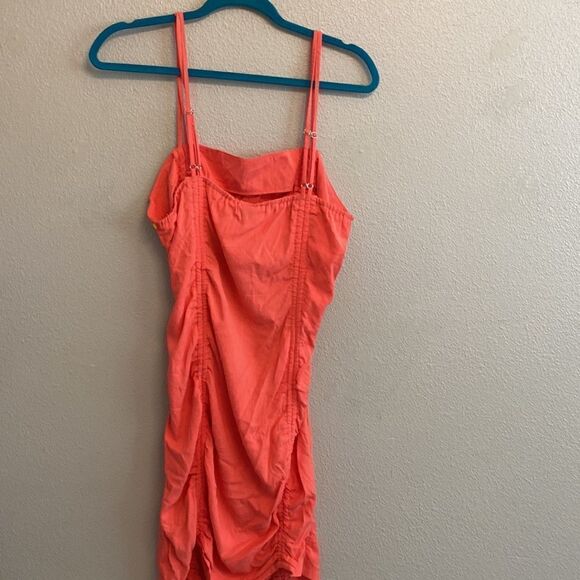 NWT- Wild Fable- Ruched Spaghetti Strap Sun Dress Vibrant Pink/Coral- Size XXL - Picture 8 of 11